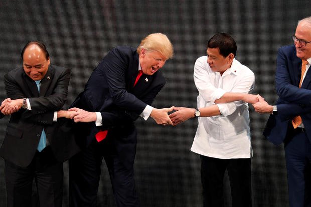 Vietnam's President Nguyen Xuan Phuc, U.S. President Donald Trump, President of the Philippines Rodrigo Duterte, Australia's Prime Minister Malcolm Turnbull participate in the opening ceremony of the ASEAN Summit in Manila 